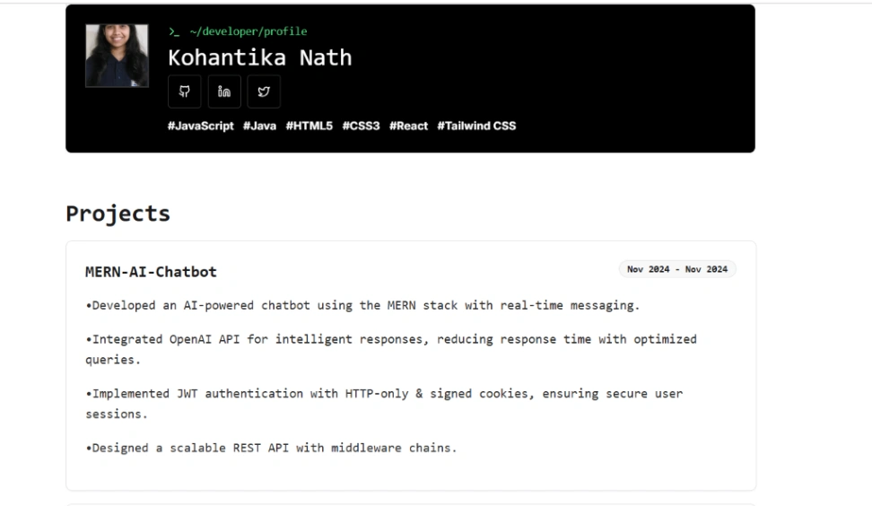 MERN-AI-Chatbot | Week 8 (April 20 - April 26, 2025)