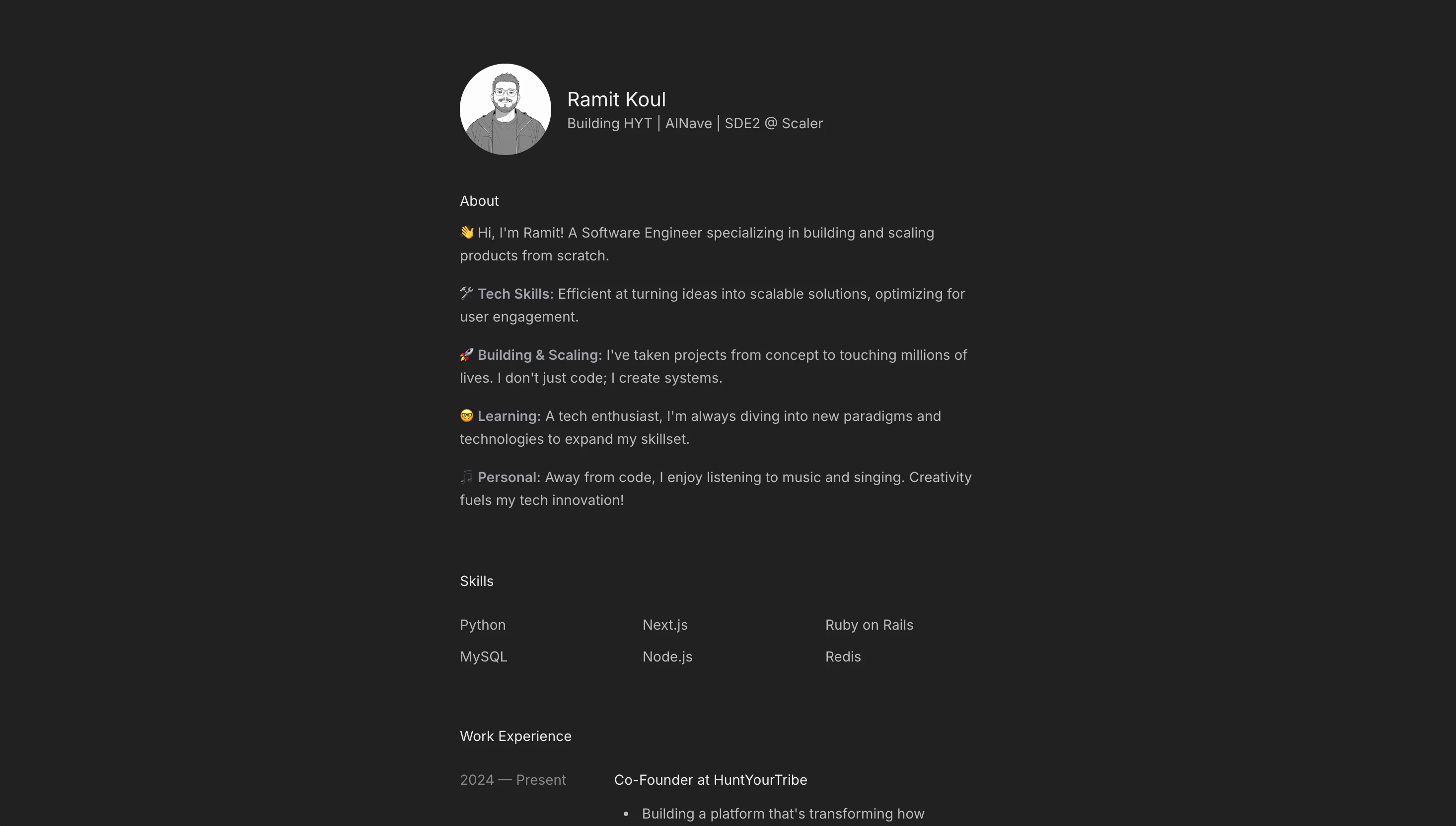 Readcv’ Template